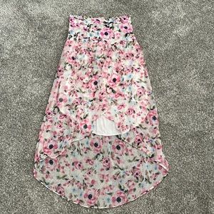 Abercrombie kids girls high low skirt M/12 floral like new